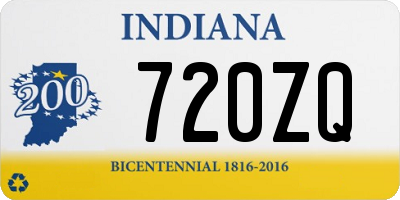 IN license plate 720ZQ