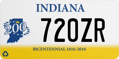 IN license plate 720ZR