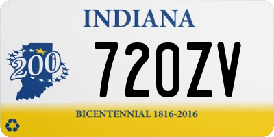 IN license plate 720ZV