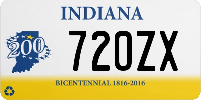 IN license plate 720ZX