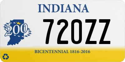 IN license plate 720ZZ