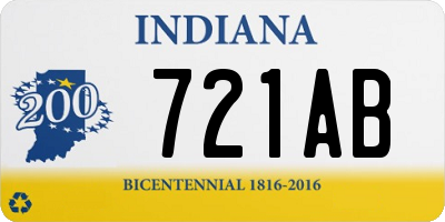 IN license plate 721AB