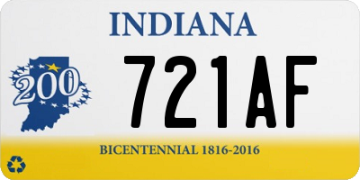IN license plate 721AF