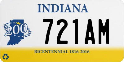 IN license plate 721AM