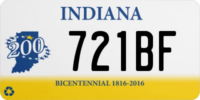 IN license plate 721BF