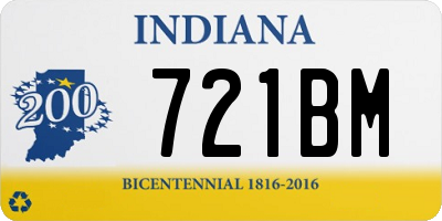 IN license plate 721BM