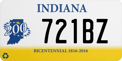 IN license plate 721BZ