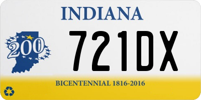 IN license plate 721DX