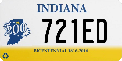 IN license plate 721ED