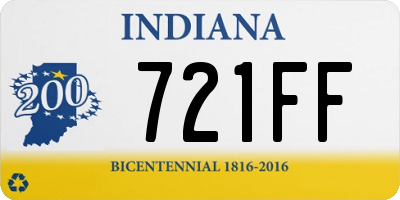 IN license plate 721FF