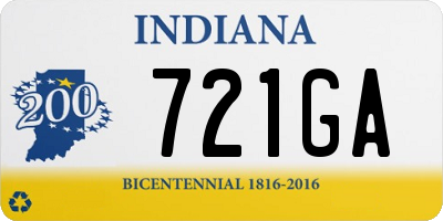 IN license plate 721GA