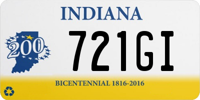 IN license plate 721GI