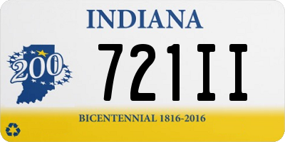 IN license plate 721II