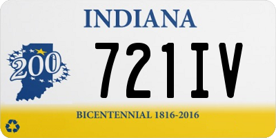 IN license plate 721IV