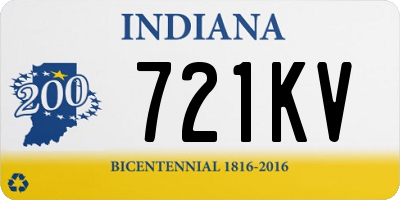 IN license plate 721KV