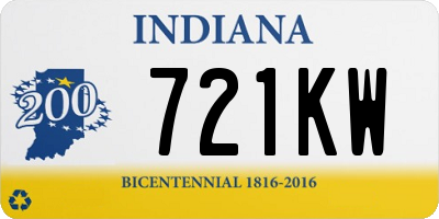 IN license plate 721KW