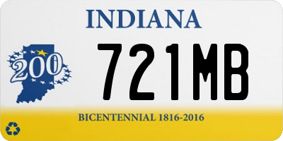 IN license plate 721MB