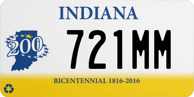 IN license plate 721MM