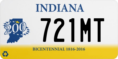 IN license plate 721MT