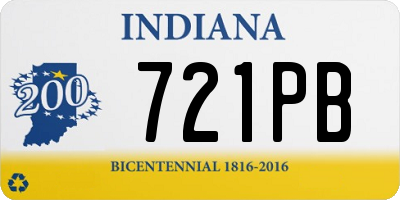 IN license plate 721PB