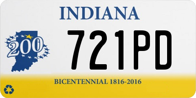 IN license plate 721PD