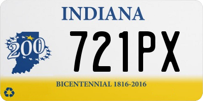 IN license plate 721PX