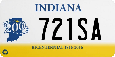 IN license plate 721SA