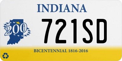 IN license plate 721SD