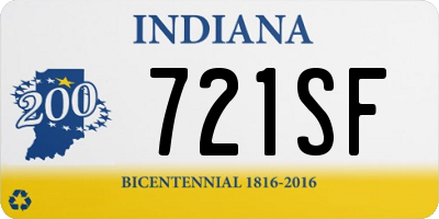 IN license plate 721SF