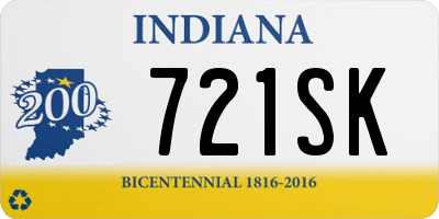 IN license plate 721SK