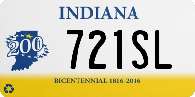 IN license plate 721SL