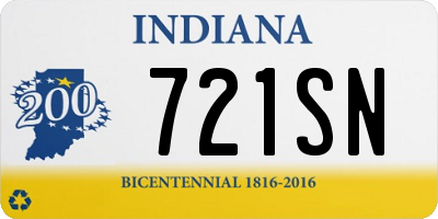 IN license plate 721SN