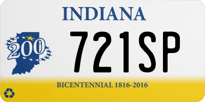 IN license plate 721SP