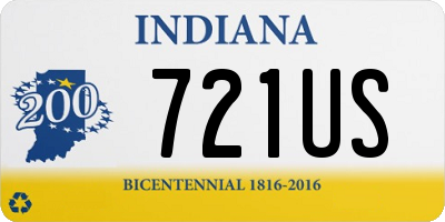 IN license plate 721US