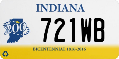 IN license plate 721WB