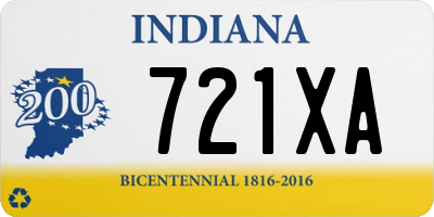 IN license plate 721XA