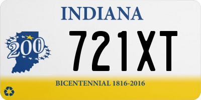 IN license plate 721XT