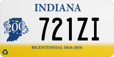 IN license plate 721ZI