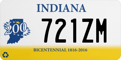 IN license plate 721ZM