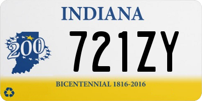 IN license plate 721ZY