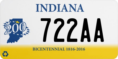 IN license plate 722AA