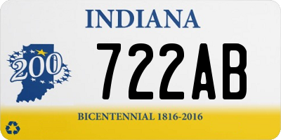IN license plate 722AB