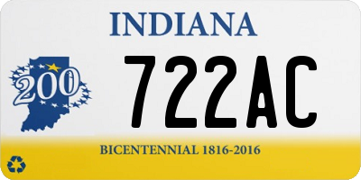 IN license plate 722AC