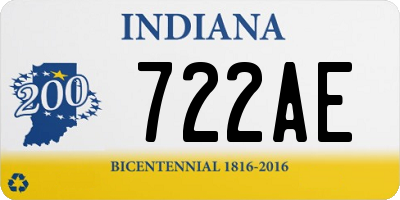 IN license plate 722AE