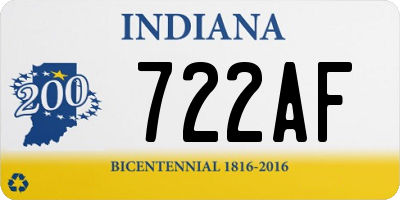 IN license plate 722AF