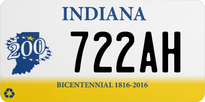 IN license plate 722AH