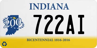 IN license plate 722AI