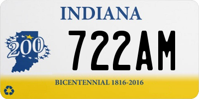 IN license plate 722AM