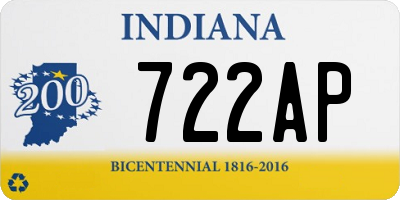 IN license plate 722AP