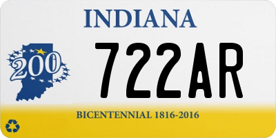 IN license plate 722AR